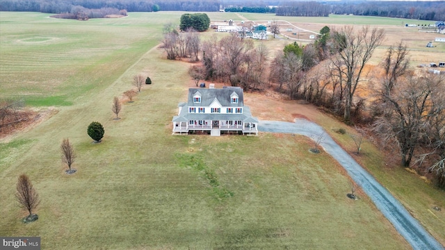 aerial view with a rural view