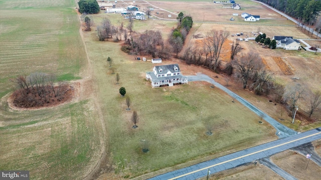 bird's eye view featuring a rural view