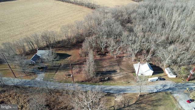 bird's eye view with a rural view