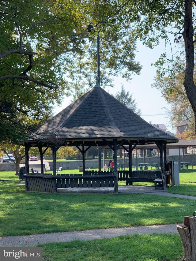 view of home's community featuring a gazebo and a yard