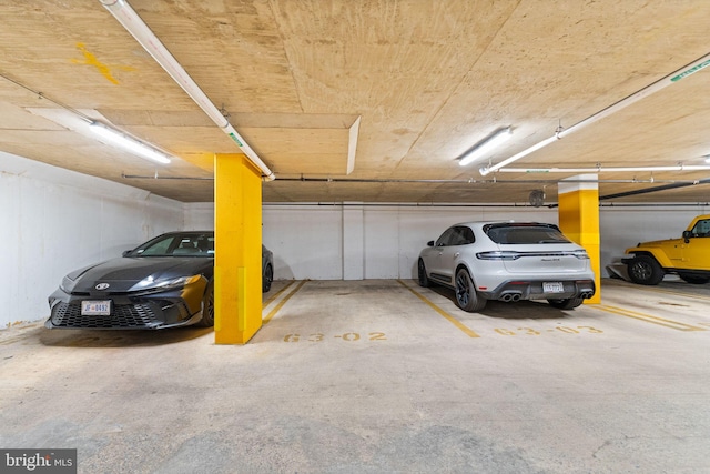 view of parking garage
