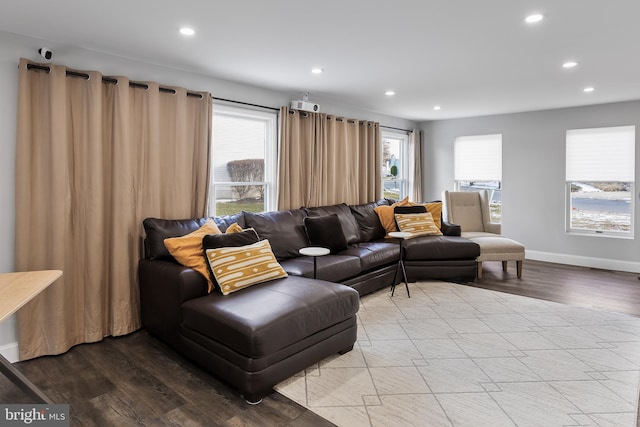 living room featuring hardwood / wood-style flooring