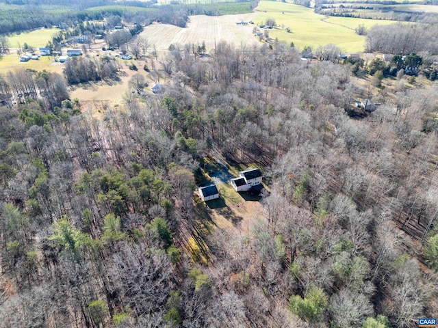 bird's eye view featuring a rural view