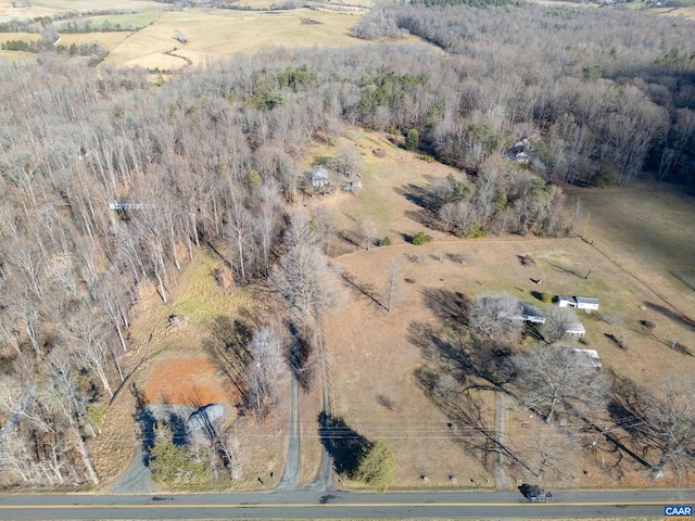 drone / aerial view with a rural view