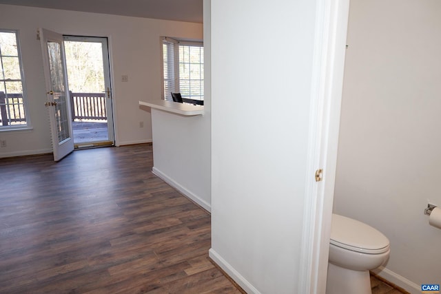 entryway with dark hardwood / wood-style flooring