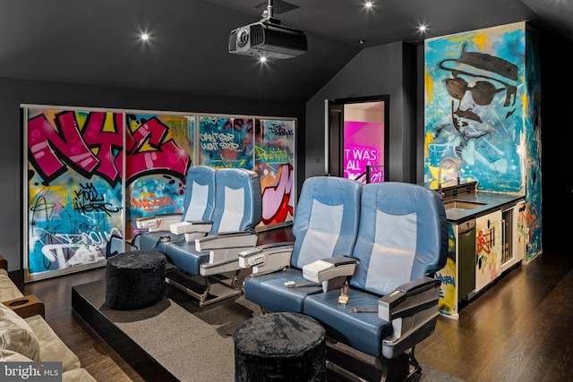 2169 Aquetong Rd, New Hope, PA 18938 - cinema with wood finished floors and lofted ceiling