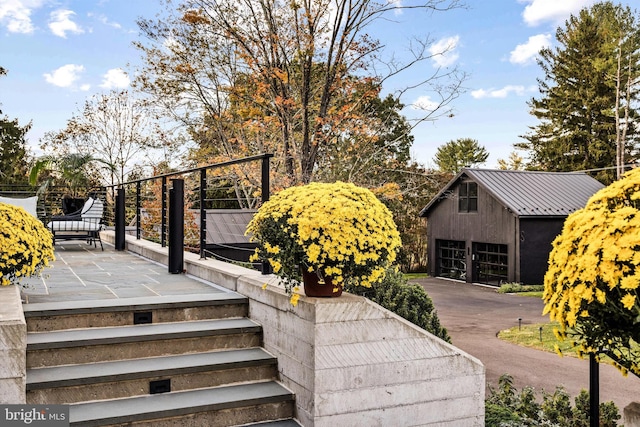 2169 Aquetong Rd, New Hope, PA 18938 - wooden terrace featuring stairs and a garage