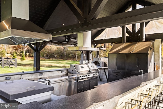 2169 Aquetong Rd, New Hope, PA 18938 - view of patio / terrace with an outdoor kitchen