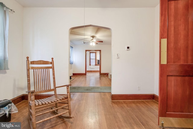 corridor featuring hardwood / wood-style flooring