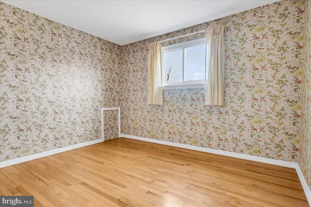 empty room with hardwood / wood-style floors