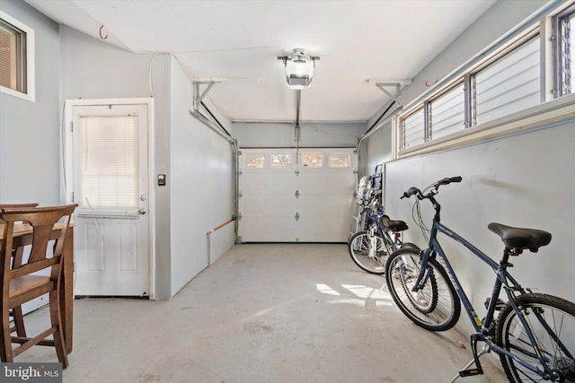 garage featuring a garage door opener