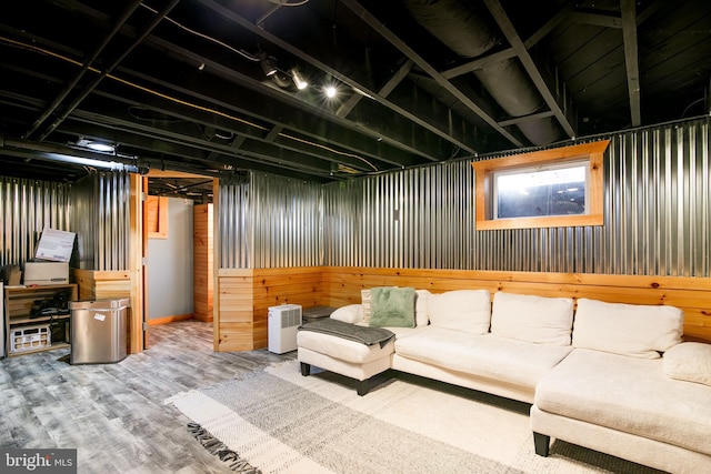 living area featuring wood finished floors