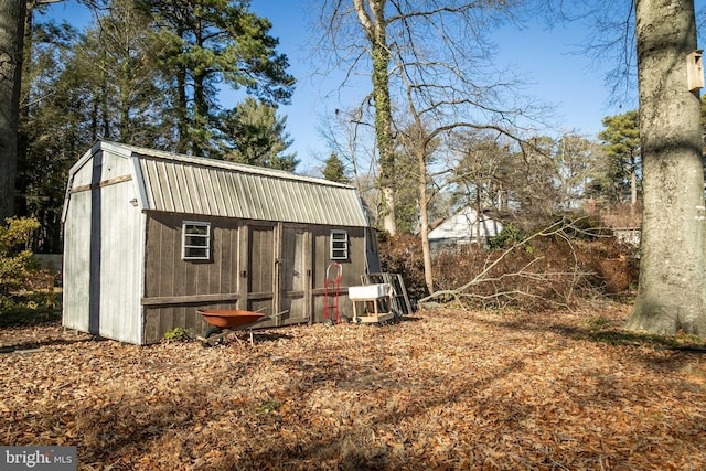 view of shed