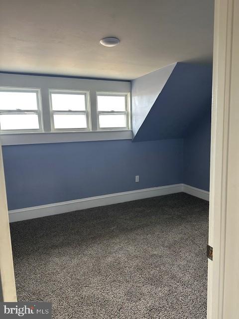 additional living space featuring carpet flooring, a wealth of natural light, and lofted ceiling