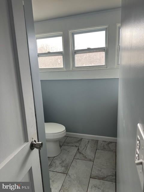 bathroom with toilet and plenty of natural light