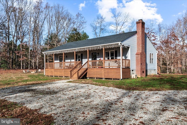 view of front of home with a porch