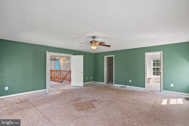 spare room featuring ceiling fan