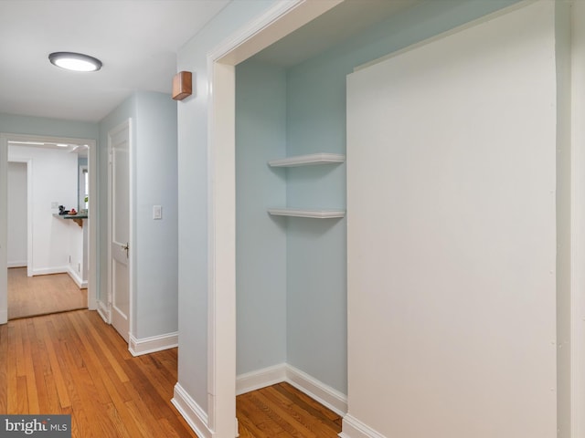 hall featuring light hardwood / wood-style floors