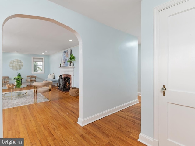 hall featuring hardwood / wood-style floors