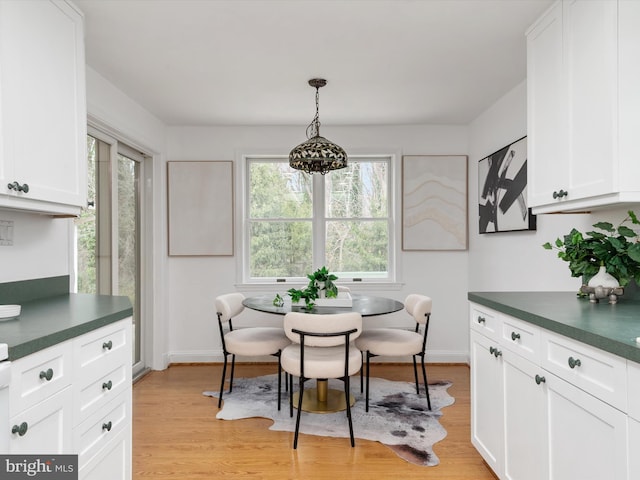 dining area featuring light hardwood / wood-style floors