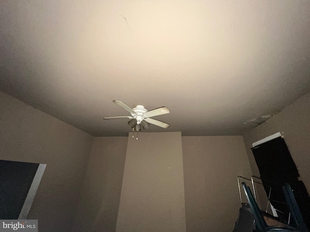 interior details with ceiling fan