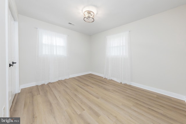 empty room featuring light hardwood / wood-style flooring