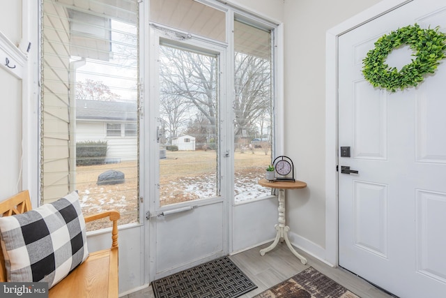 entryway featuring light hardwood / wood-style floors