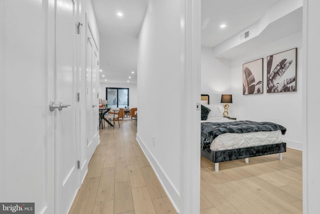 hall featuring light hardwood / wood-style floors