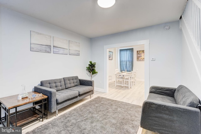 living room featuring hardwood / wood-style floors