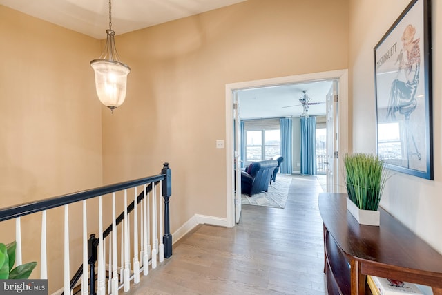 corridor featuring hardwood / wood-style flooring