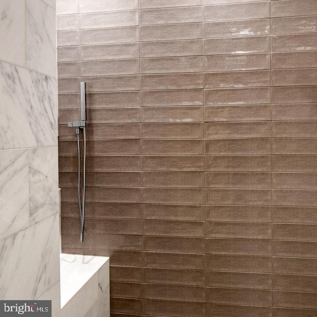 interior space with tiled shower