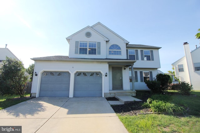 view of property featuring a garage