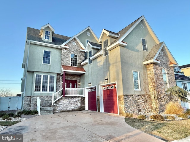 view of front of home featuring a garage