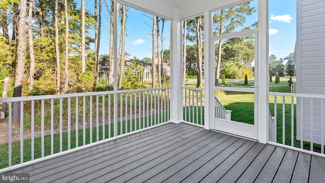 view of unfurnished sunroom