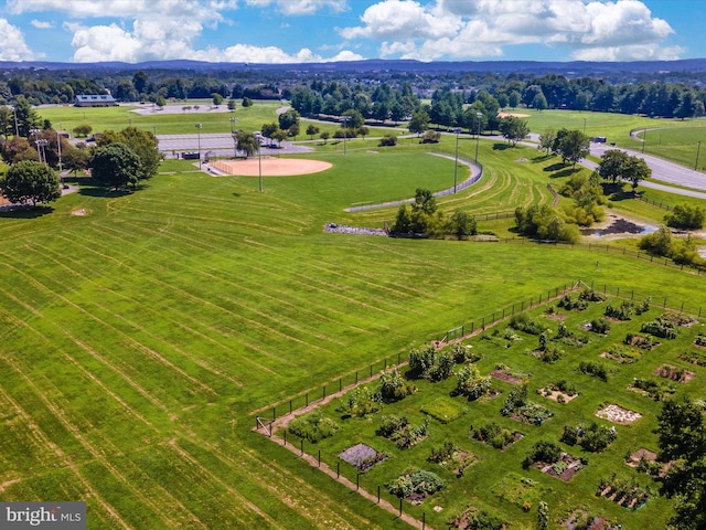 aerial view featuring a rural view