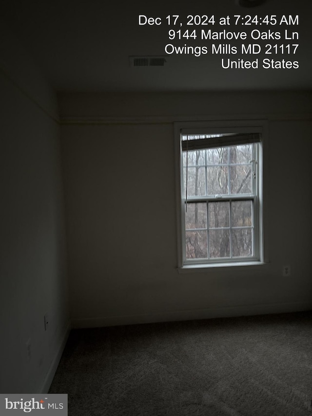 view of carpeted spare room