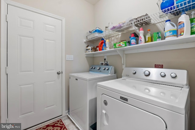 laundry area with washer and dryer