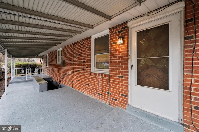 view of patio featuring a porch