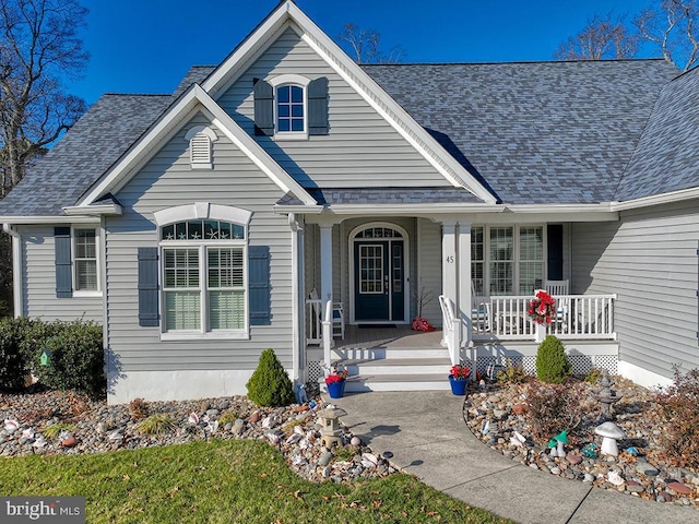 view of front of property with a porch