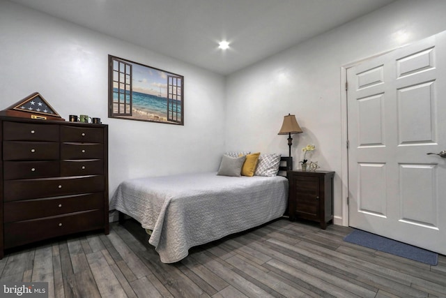 bedroom featuring wood-type flooring