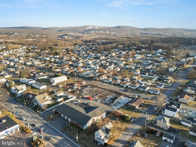 bird's eye view with a mountain view