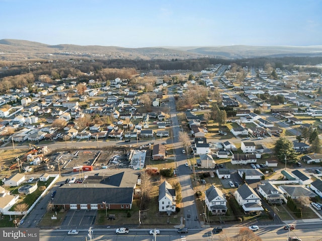 aerial view with a mountain view