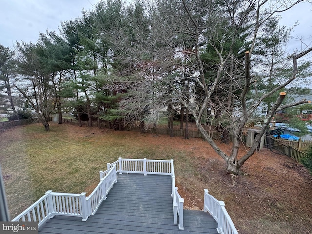 view of yard featuring a deck