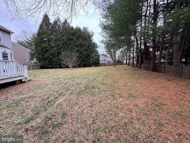 view of yard featuring a deck