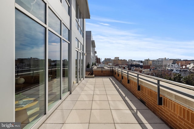 balcony with a view of city