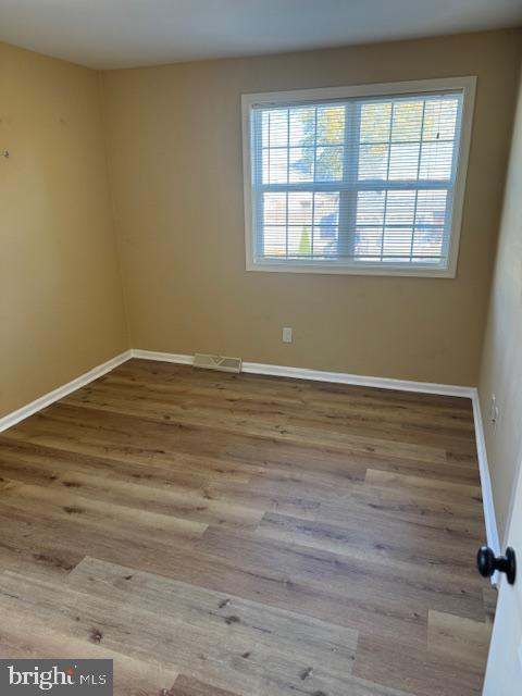 empty room featuring plenty of natural light and light hardwood / wood-style floors