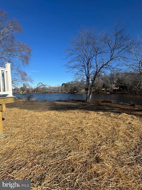 view of yard with a water view