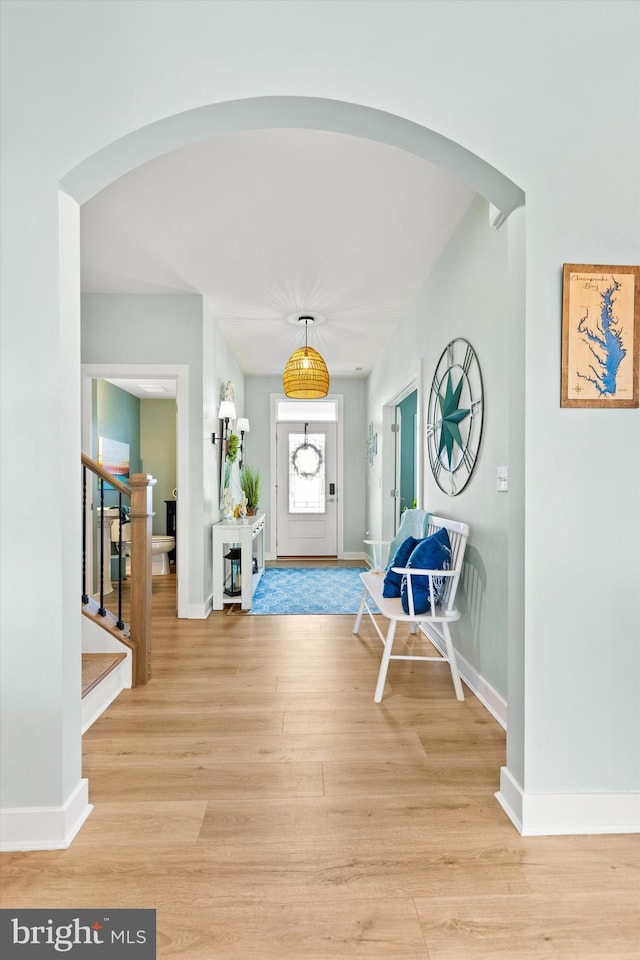 foyer featuring light hardwood / wood-style flooring