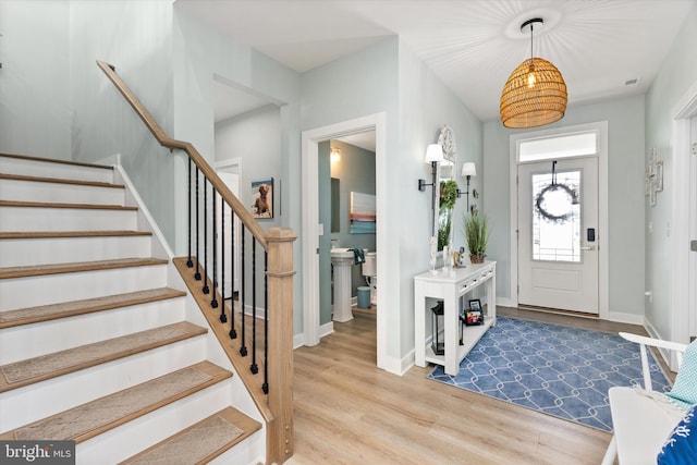 entryway featuring light hardwood / wood-style floors