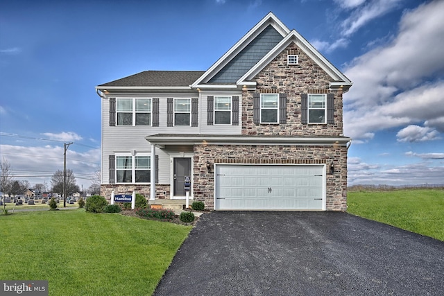 Skyview Dr W, Lavale, MD 21502 - craftsman inspired home featuring stone siding, driveway, a garage, and a front yard